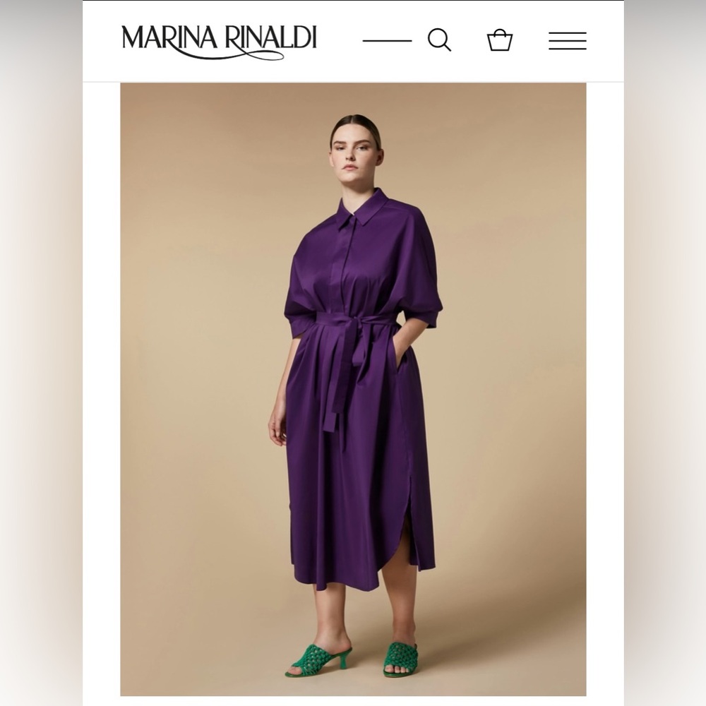 MARINA RINALDI POPLIN CAFTAN Shirt Dress (Plus Size)